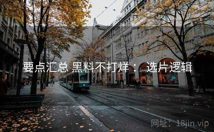 要点汇总 黑料不打烊 ： 选片逻辑