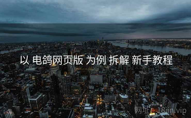 以 电鸽网页版 为例 拆解 新手教程