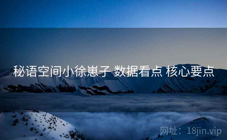 秘语空间小徐崽子 数据看点 核心要点