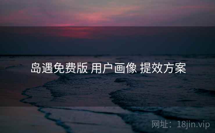 岛遇免费版 用户画像 提效方案  第1张
